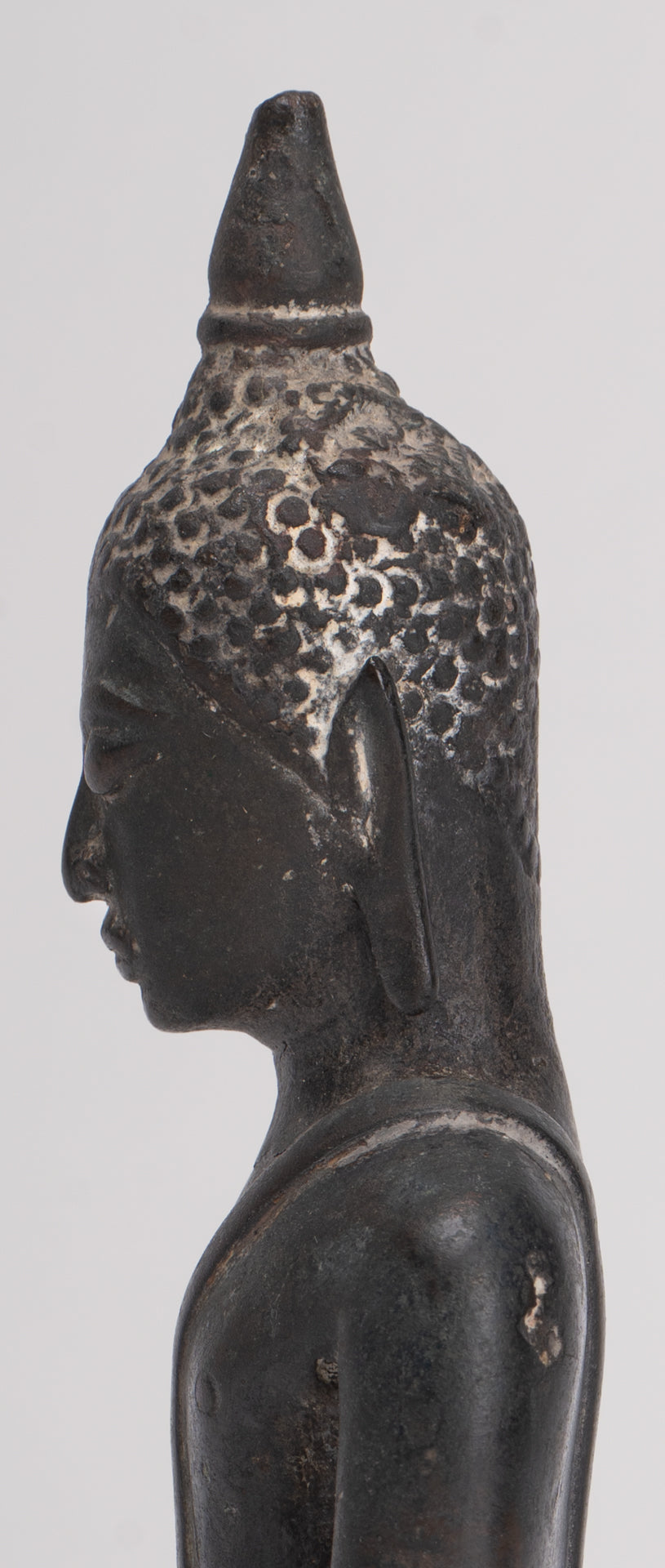 Buddha Statue - Antique Ayutthaya Style Seated Enlightenment Buddha Statue - 15cm/6"