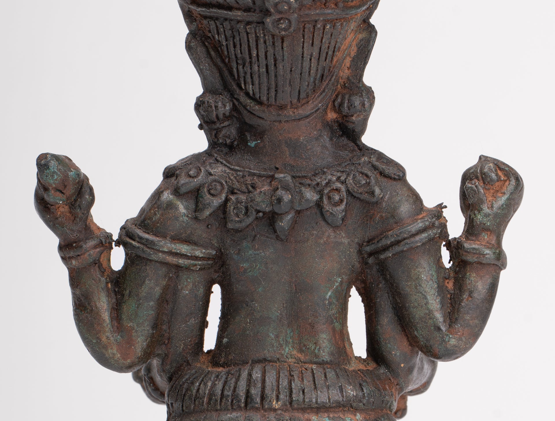 Shiva Statue - Antique Thai Style Bronze Standing Lopburi Shiva Statue - 23cm/9"