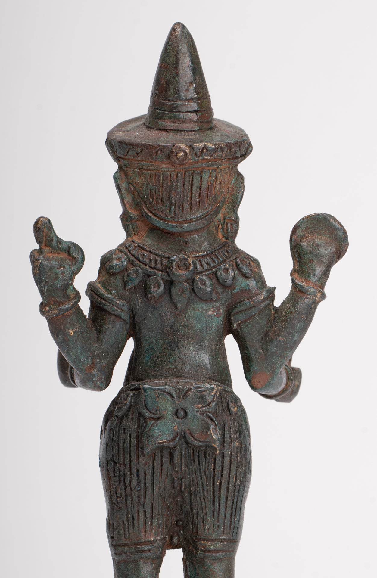 Ganesha Statue - Antique Thai Style Bronze Standing 4-Arm Ganesha Statue - 22.5cm/9"