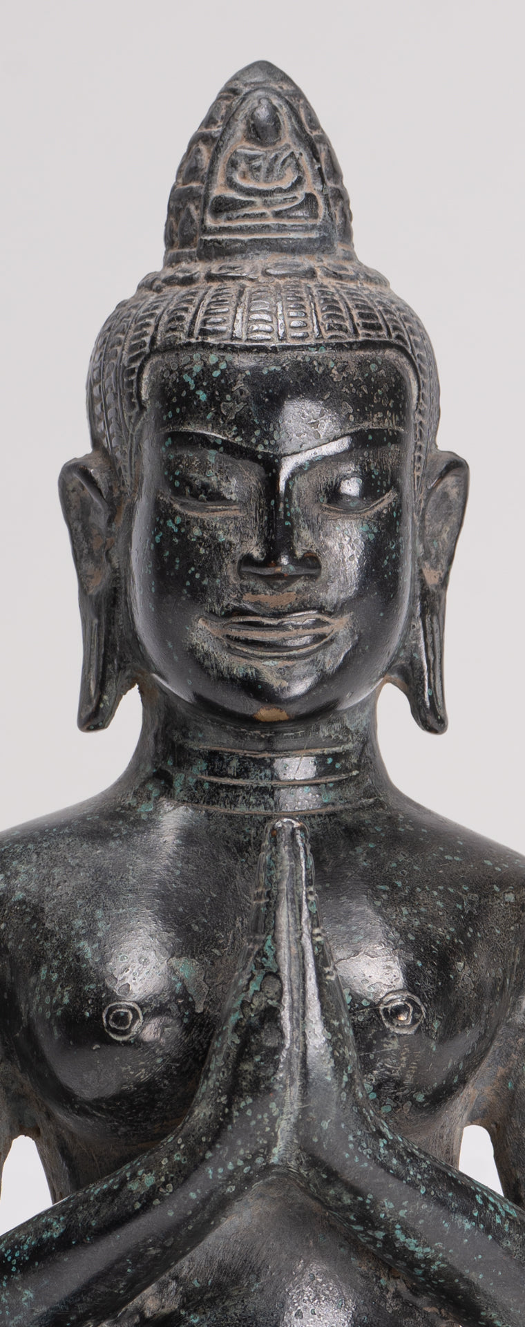 Deity Statue - Antique Khmer Style Bayon Prajnaparamita Statue / Goddess - 28cm/11"