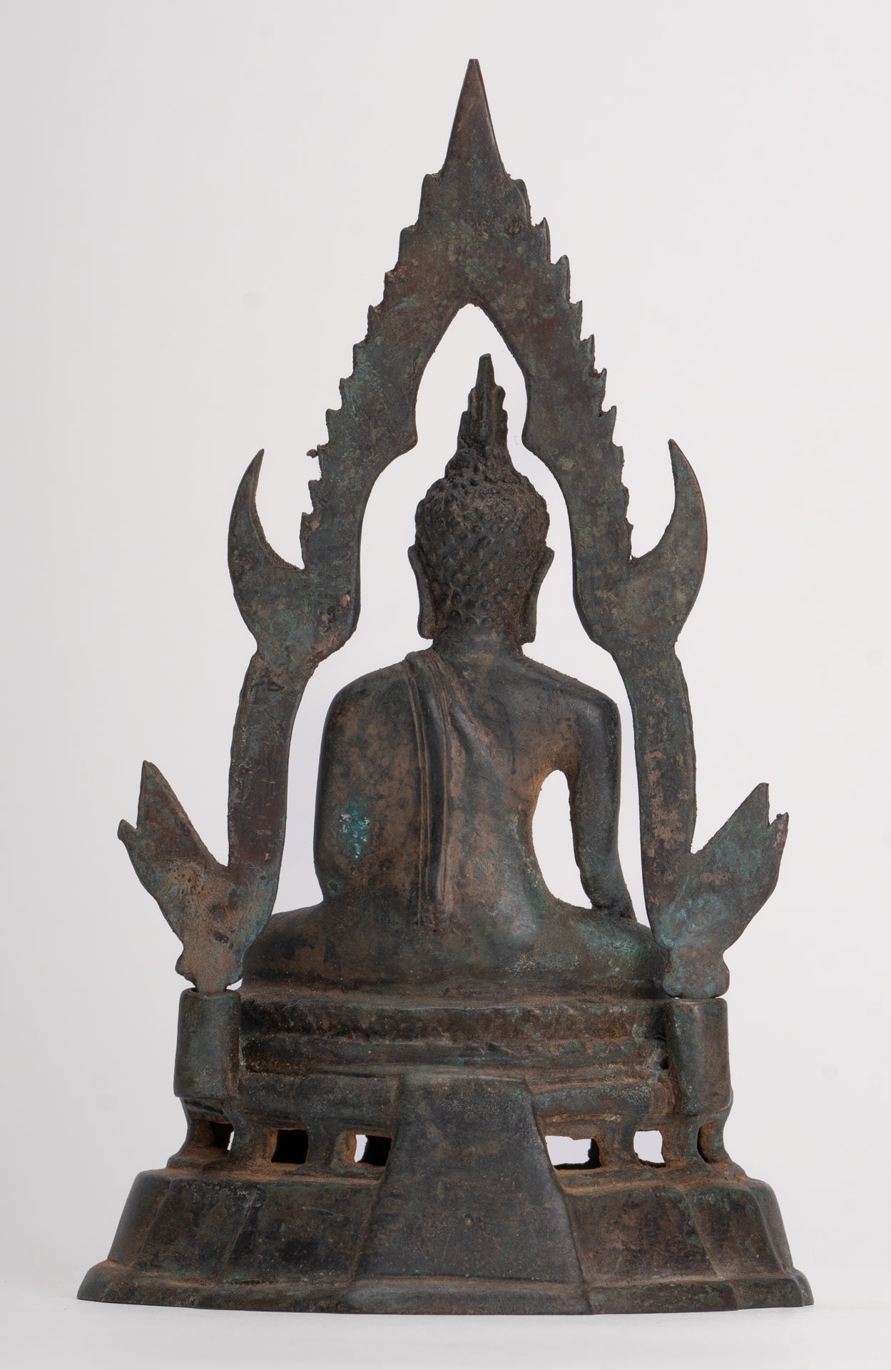 Buddha Statue - Antique Thai Style Bronze Phitsanulok Chinnarat Buddha Statue - 20cm/8"