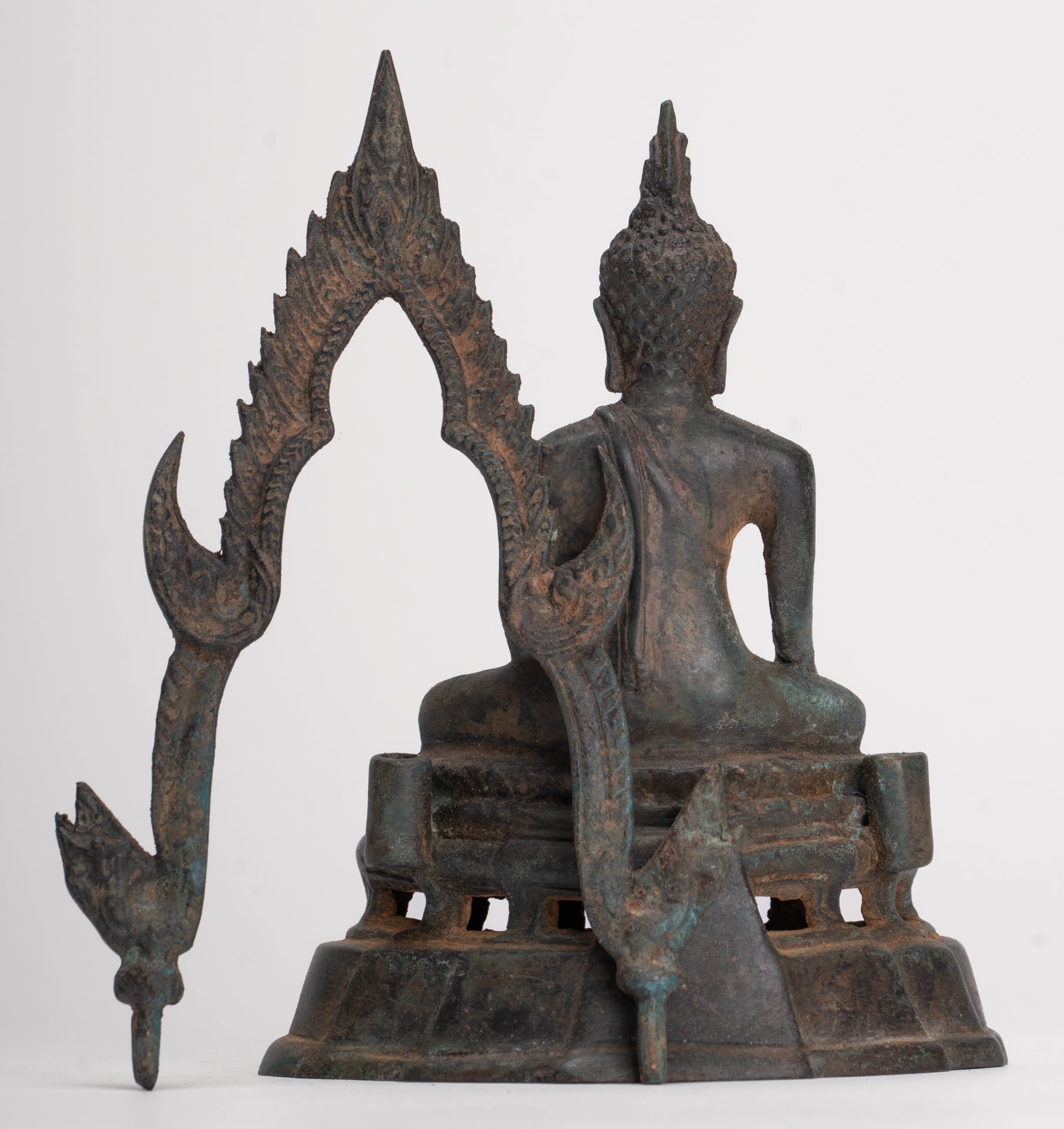 Buddha Statue - Antique Thai Style Bronze Phitsanulok Chinnarat Buddha Statue - 20cm/8"