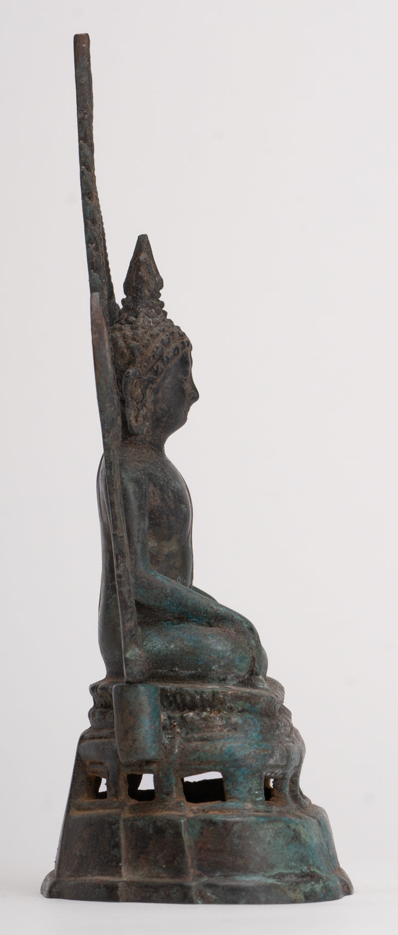 Buddha Statue - Antique Thai Style Bronze Phitsanulok Chinnarat Buddha Statue - 20cm/8"