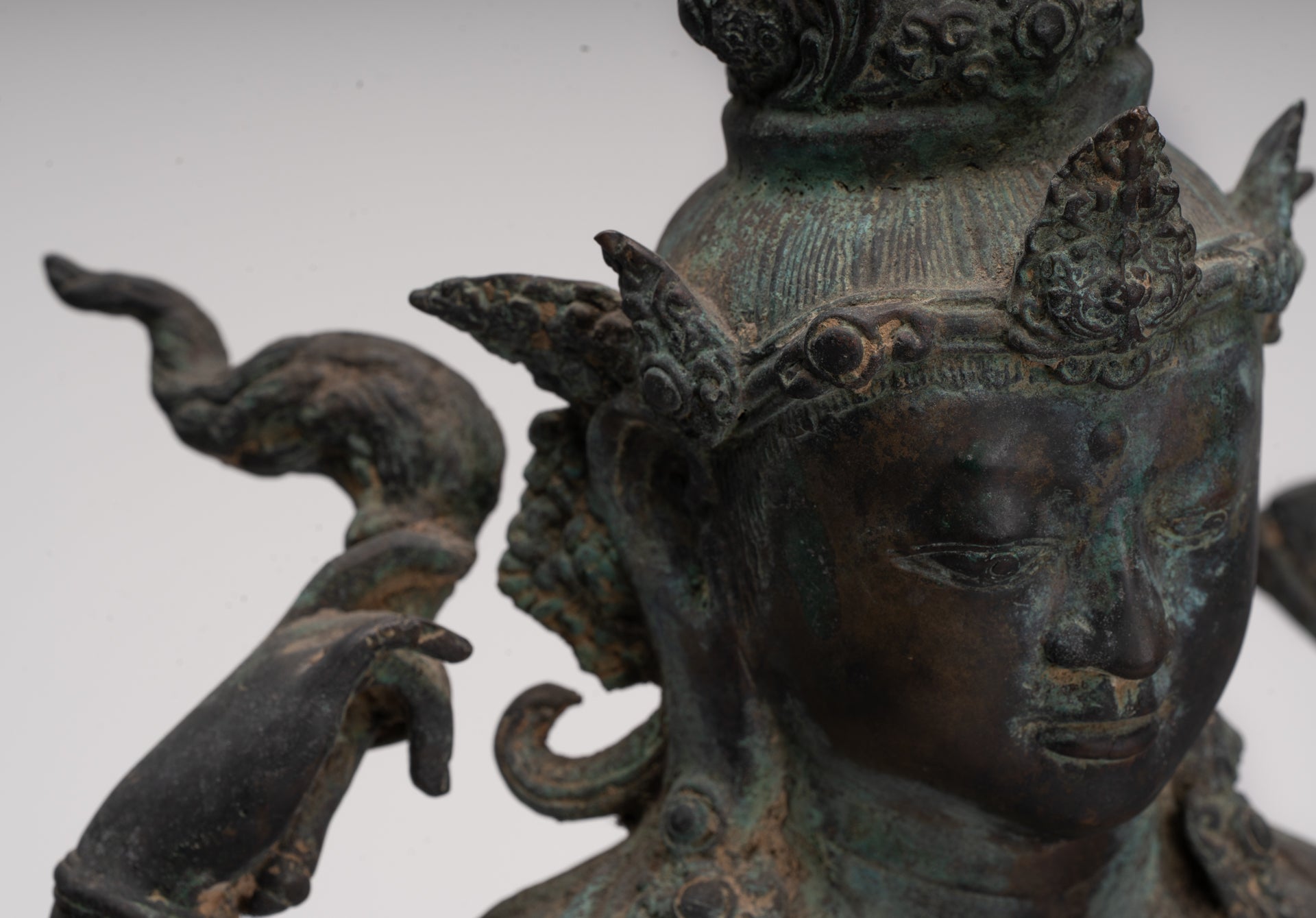 Parvati Statue - Antique Indonesian Style Bronze Javanese Parvati Torso - 72cm/29"