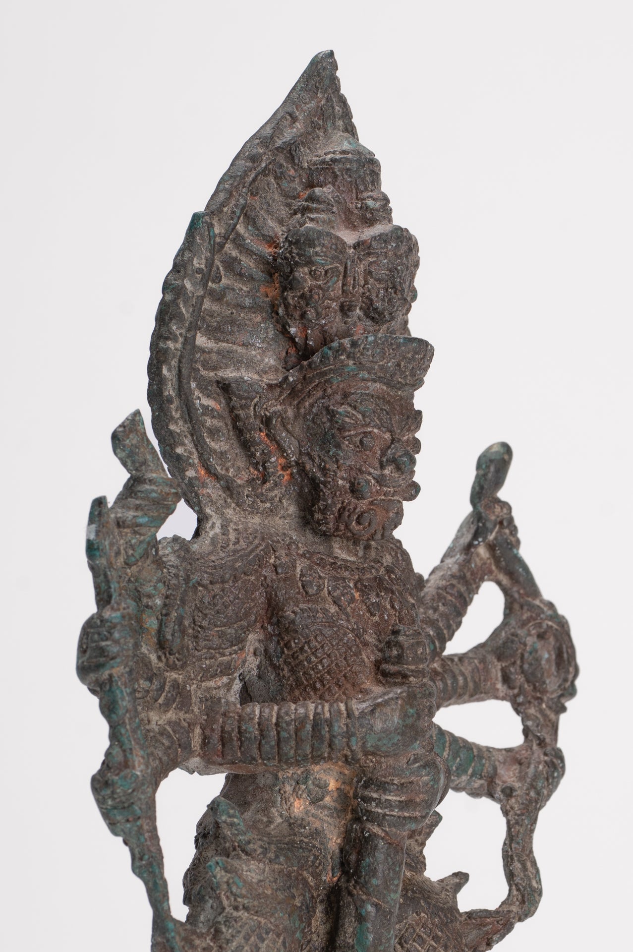 Temple Guardian - Antique Thai Style Bronze Thao Wessuwan / Vessavaṇa Statue - 22cm/9"