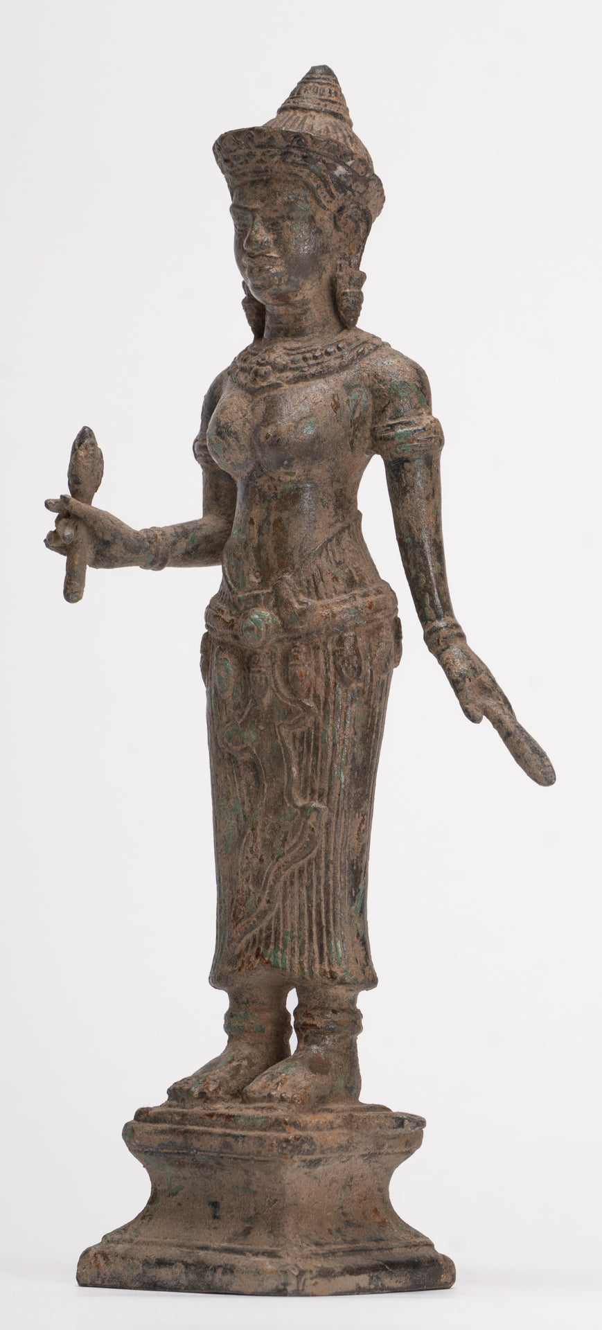 Antique Khmer Style Koh Ker Stone Lakshmi or Uma Statue - 25cm/10"