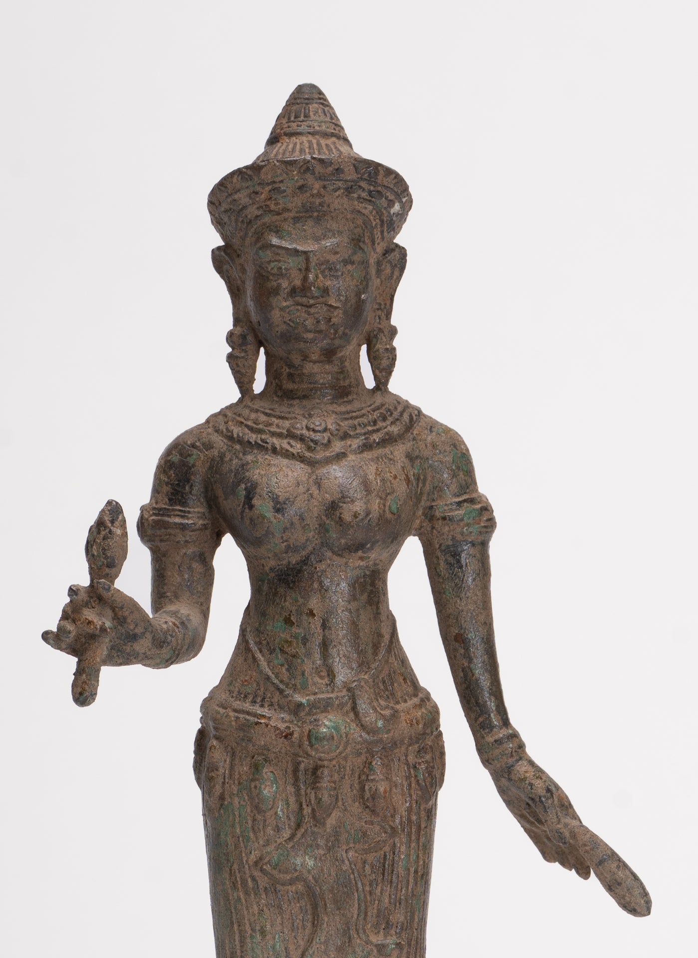Antique Khmer Style Koh Ker Stone Lakshmi or Uma Statue - 25cm/10"