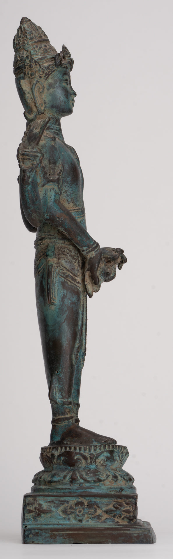 Vishnu - Antique Indonesian Style Majapahit Java Standing Bronze Vishnu Statue - 39cm/16"