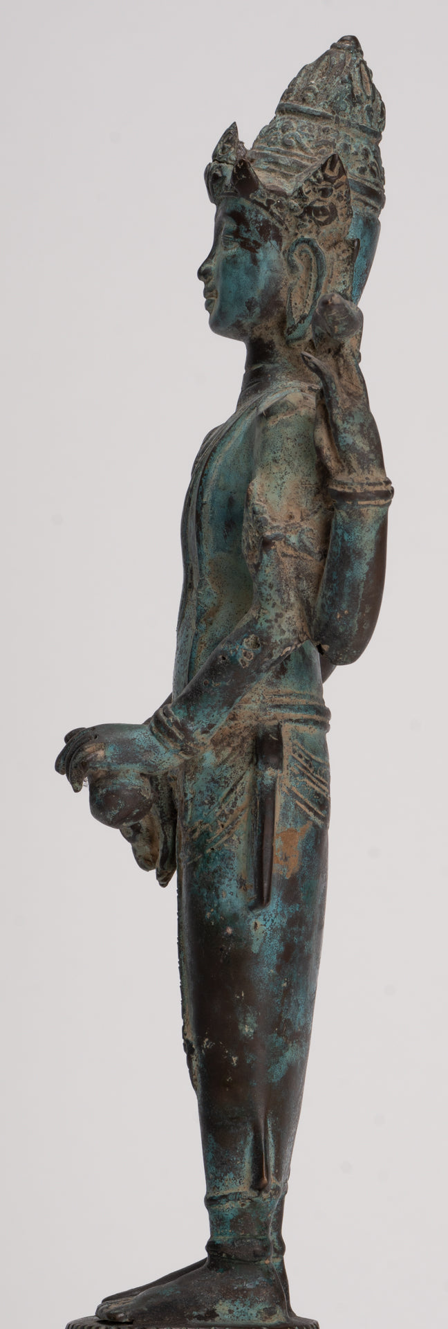 Vishnu - Antique Indonesian Style Majapahit Java Standing Bronze Vishnu Statue - 39cm/16"