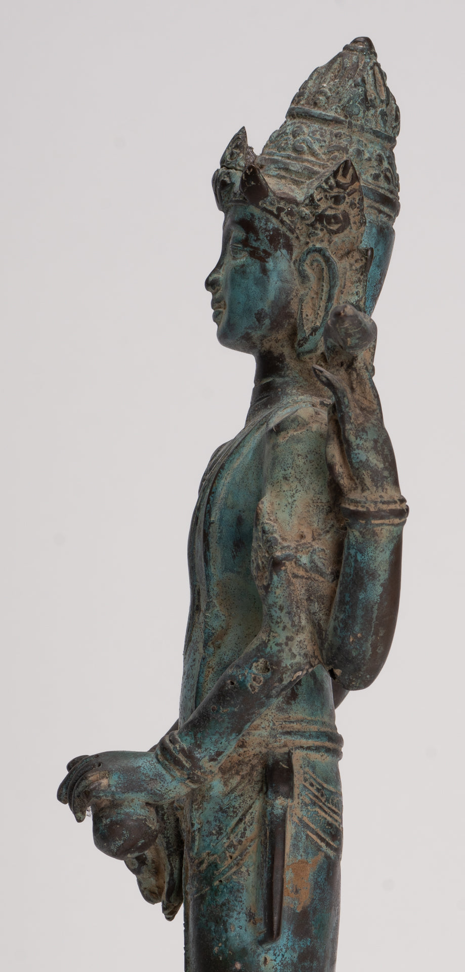 Vishnu - Antique Indonesian Style Majapahit Java Standing Bronze Vishnu Statue - 39cm/16"