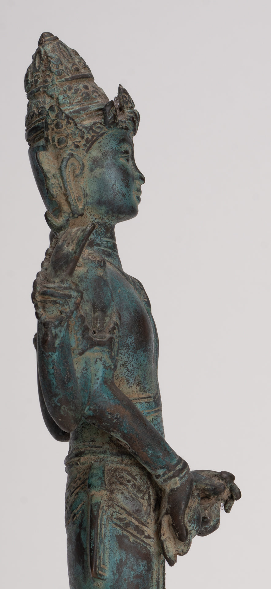 Vishnu - Antique Indonesian Style Majapahit Java Standing Bronze Vishnu Statue - 39cm/16"