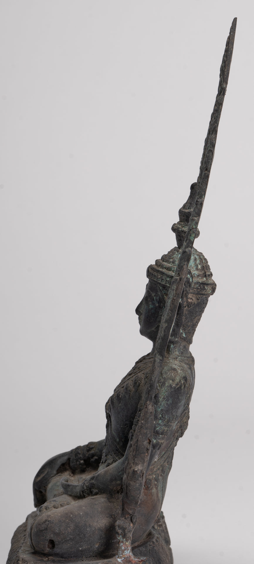 Antique Thai Style Bronze Phitsanulok Chinnarat Buddha Statue - 27cm/11"