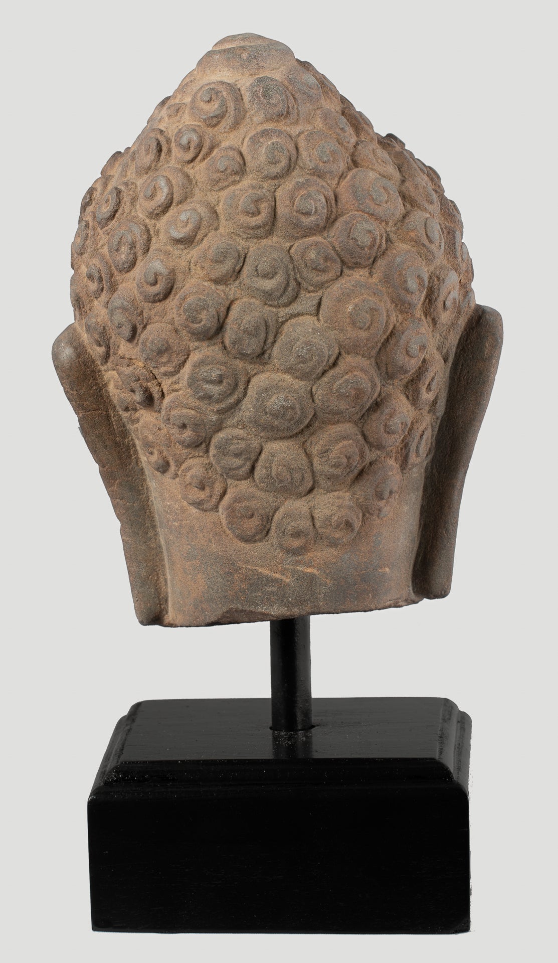 Buddha Statue - Antique Dvaravati Style Thai Stone Buddha Head Statue - 27cm/11"