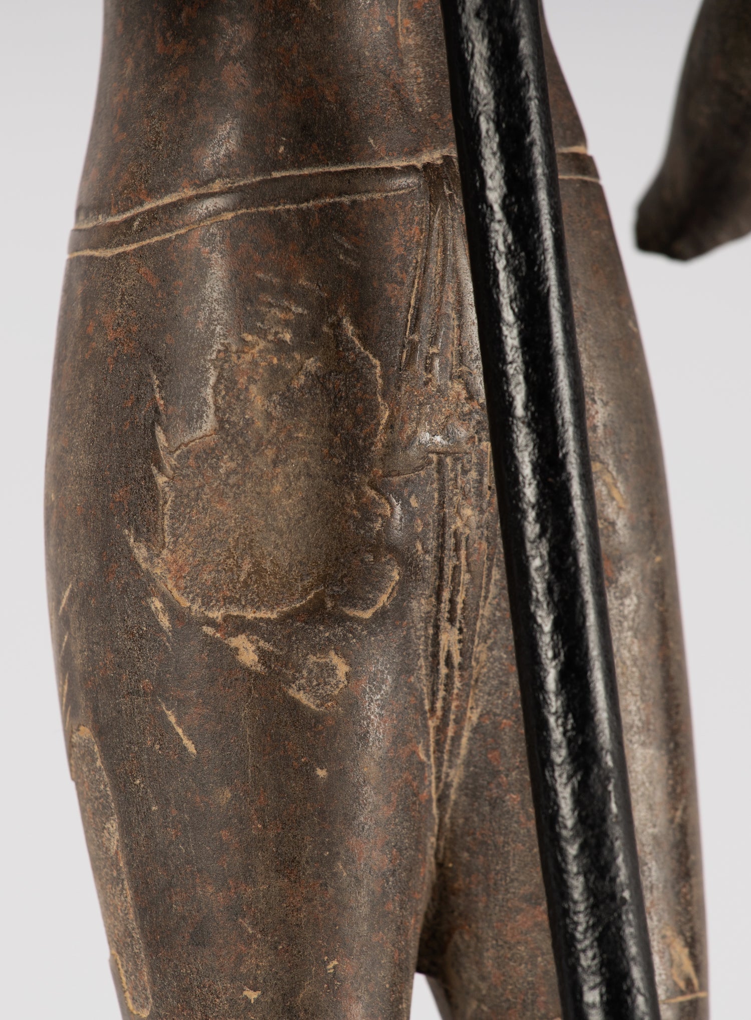 Statue Vishnu - Antique Phnom Da Style Khmer in piedi arenaria Vishnu Busto - 43cm/17 "