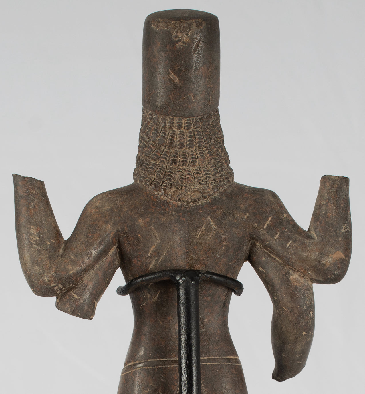 Statue Vishnu - Antique Phnom Da Style Khmer in piedi arenaria Vishnu Busto - 43cm/17 "