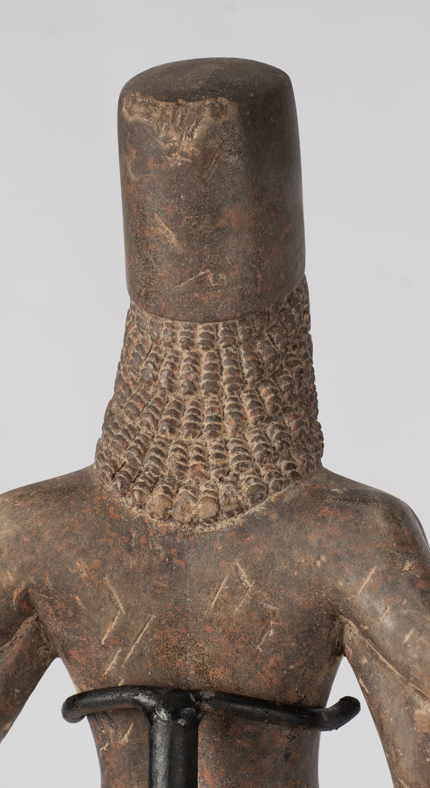 Statue Vishnu - Antique Phnom Da Style Khmer in piedi arenaria Vishnu Busto - 43cm/17 "