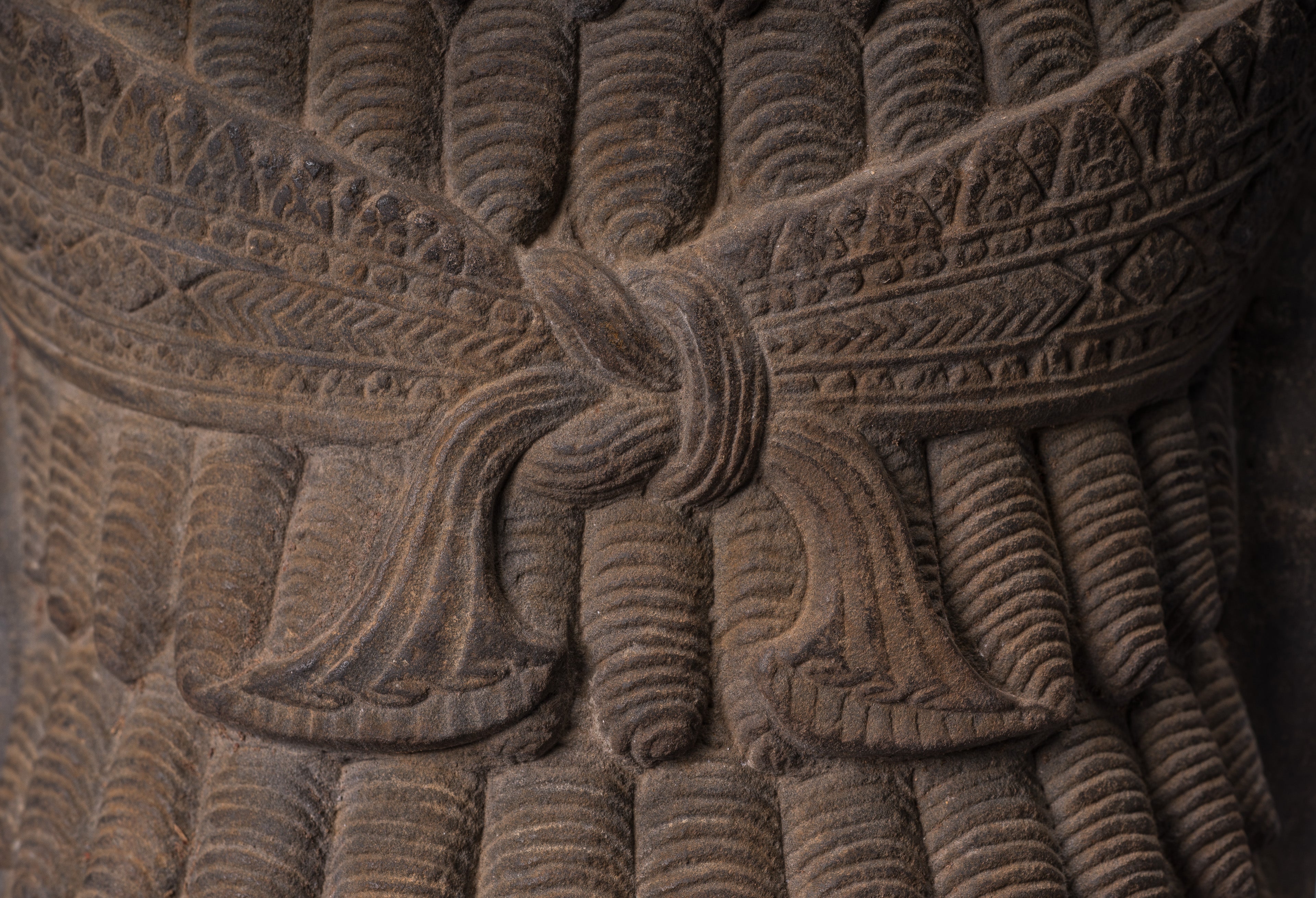 Guardian Statue - Antique Khmer Stone Banteay Srei Style Yaksha Temple Guardian - 58cm / 23"