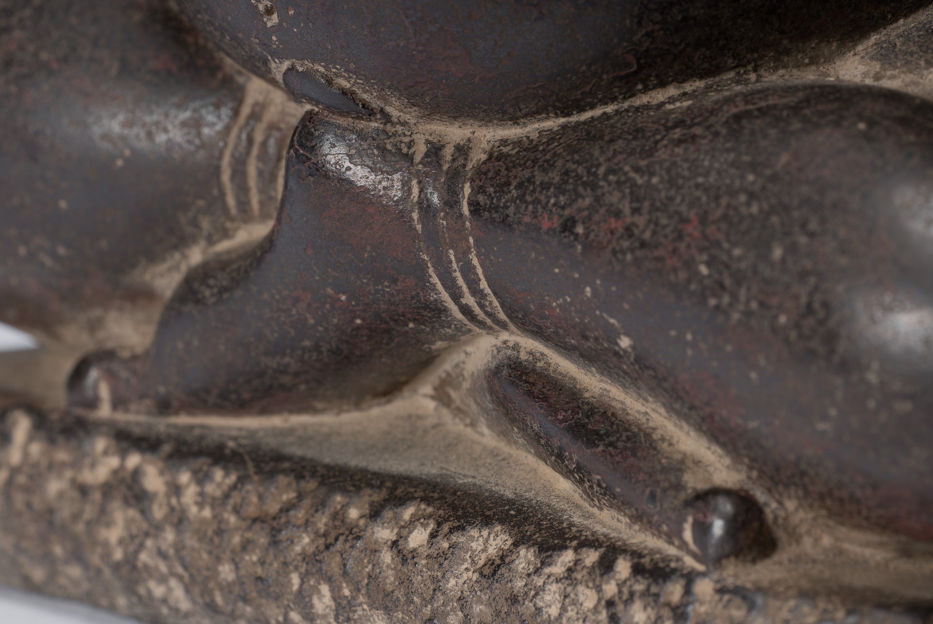 Antique Cham Style Vietnamese Seated Stone Ganesha Statue - 31cm/12"