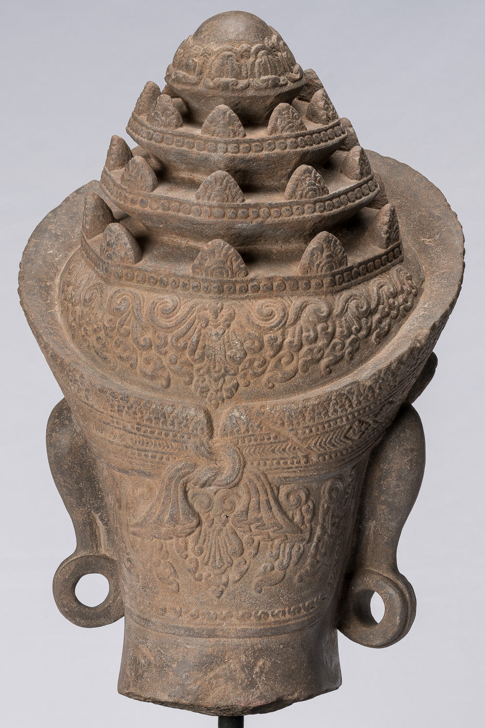 Antique JMER Style Stone Banteay Srei Hindu God Statue Hanuman - 56cm/22 "de alto