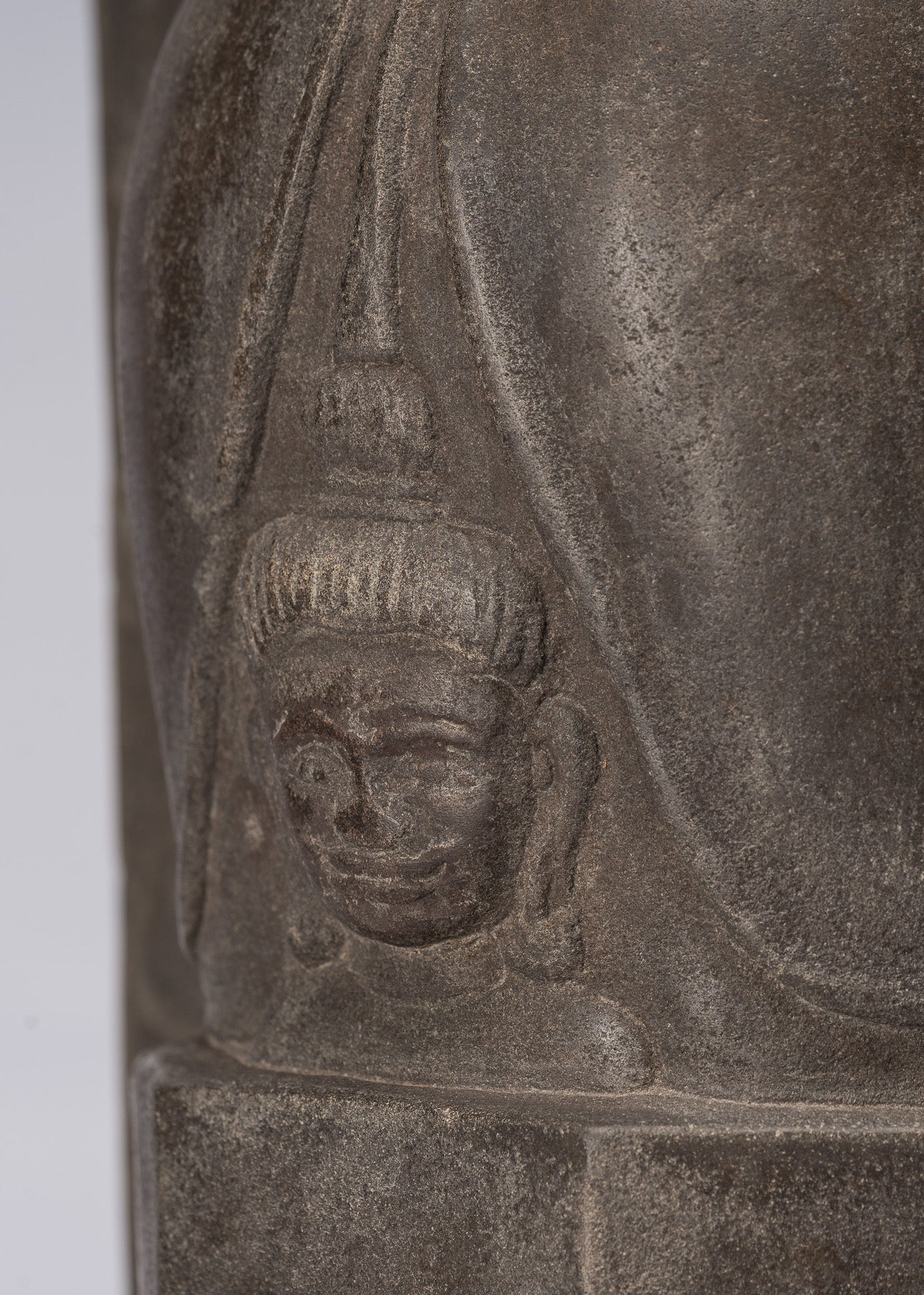 Stone Linga - Antique Khmer Style Sandstone Shiva Linga / Lingnum & Yoni - 53cm/21"