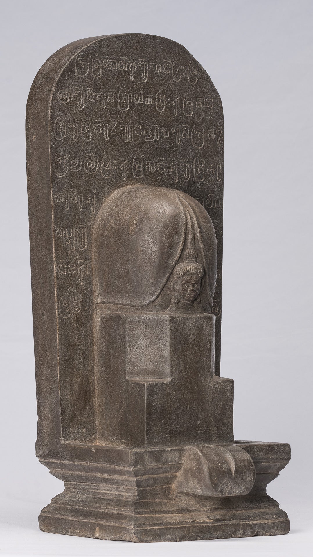 Stone Linga - Antique Khmer Style Sandstone Shiva Linga / Lingnum & Yoni - 53cm/21"