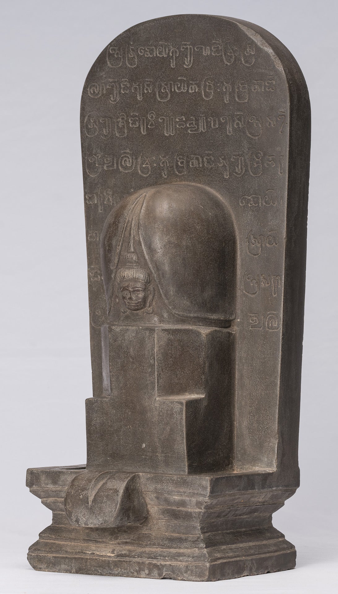 Stone Linga - Antique Khmer Style Sandstone Shiva Linga / Lingnum & Yoni - 53cm/21"