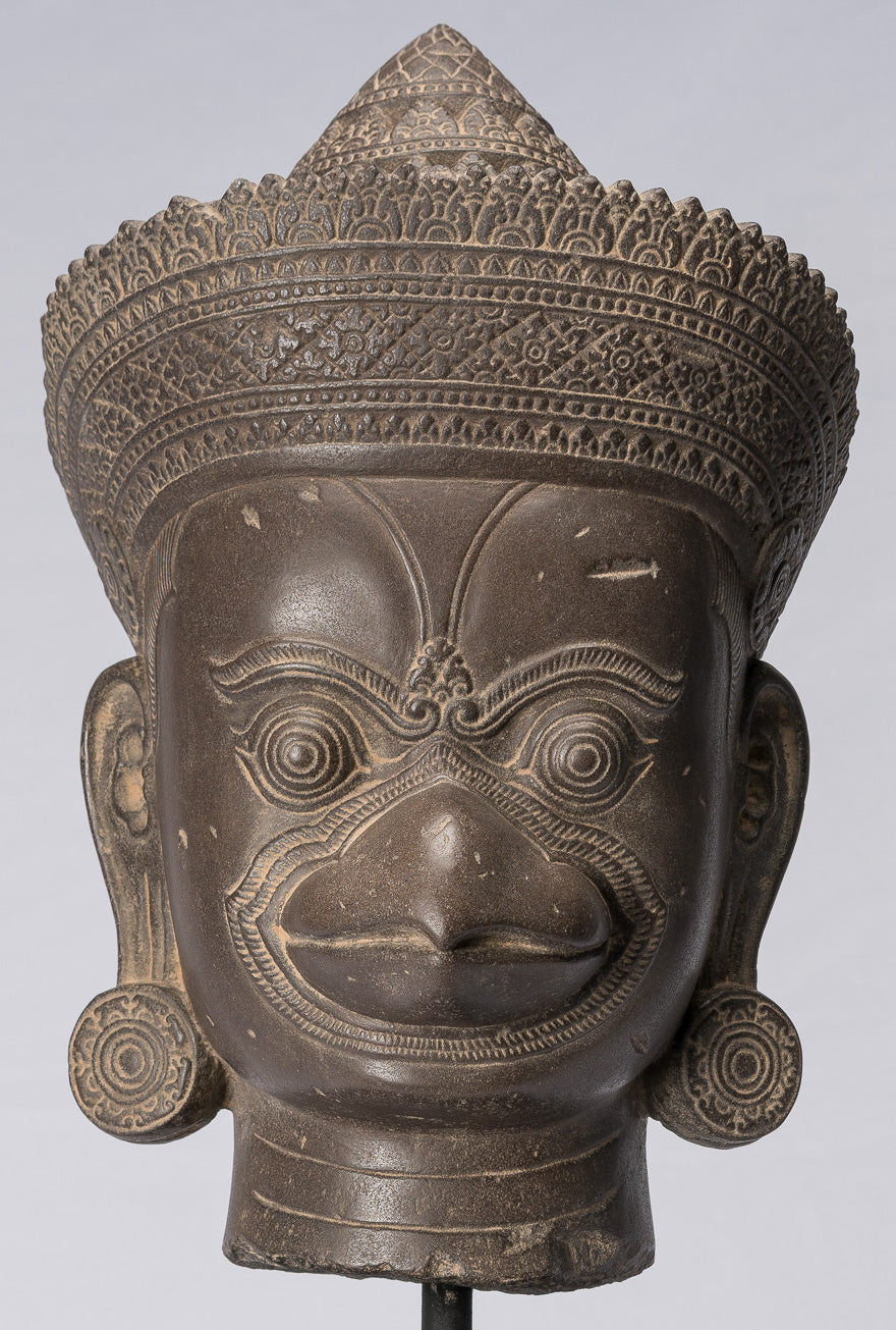 Garuda Statue-Antique Banteay Srei Style Stone Khmer Garuda Vishnu Statue-56cm/22 "