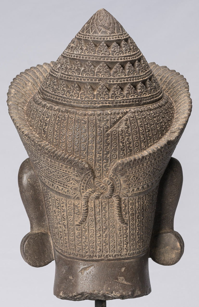 Garuda Statue-Antique Banteay Srei Style Stone Khmer Garuda Vishnu Statue-56cm/22 "