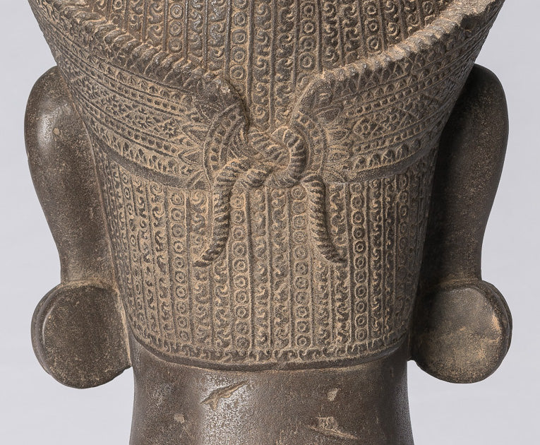 Garuda Statue-Antique Banteay Srei Style Stone Khmer Garuda Vishnu Statue-56cm/22 "