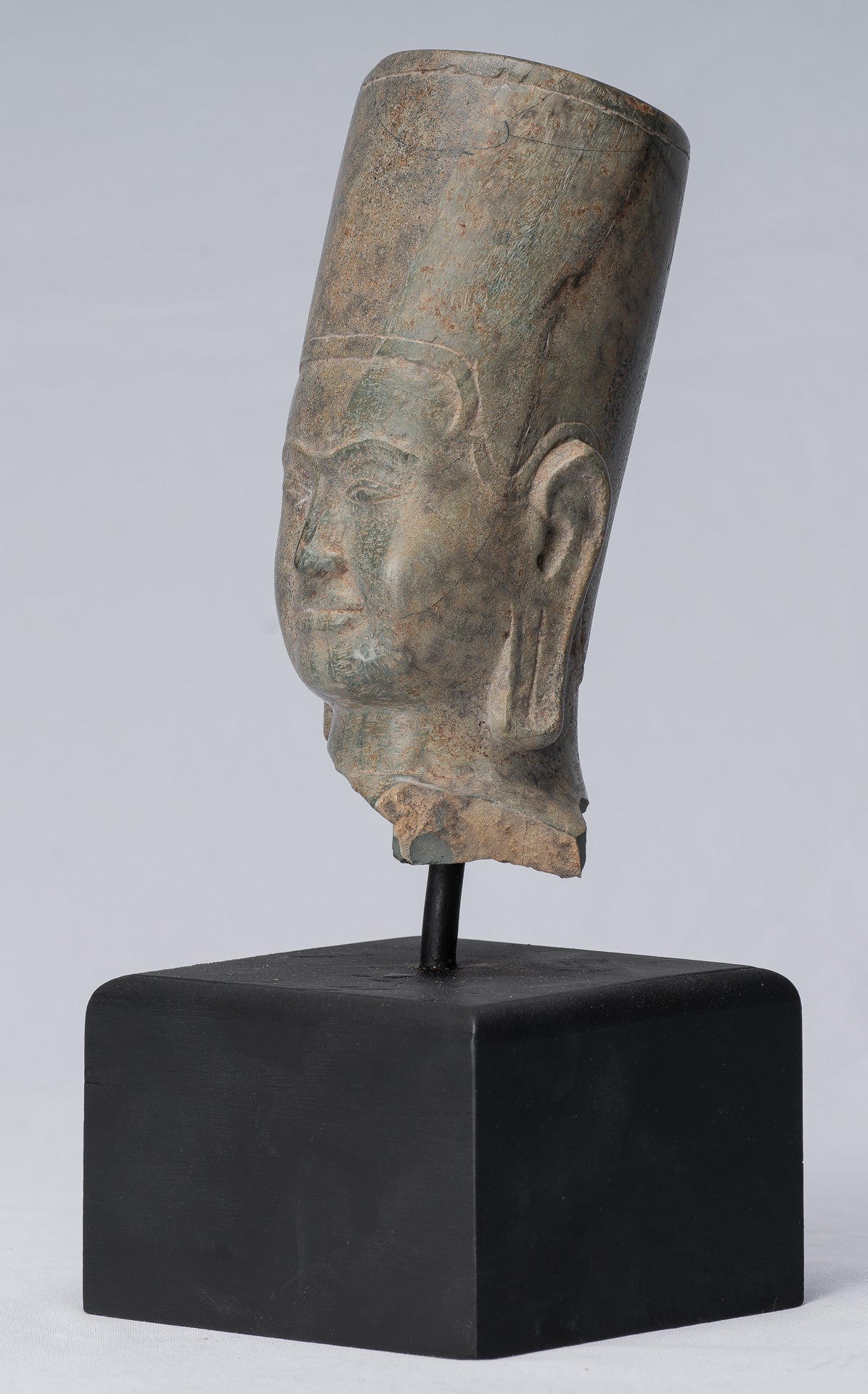 Antique Phnom Da Style Khmer Vishnu Head-Protecteur & Preserver-28cm/11 "