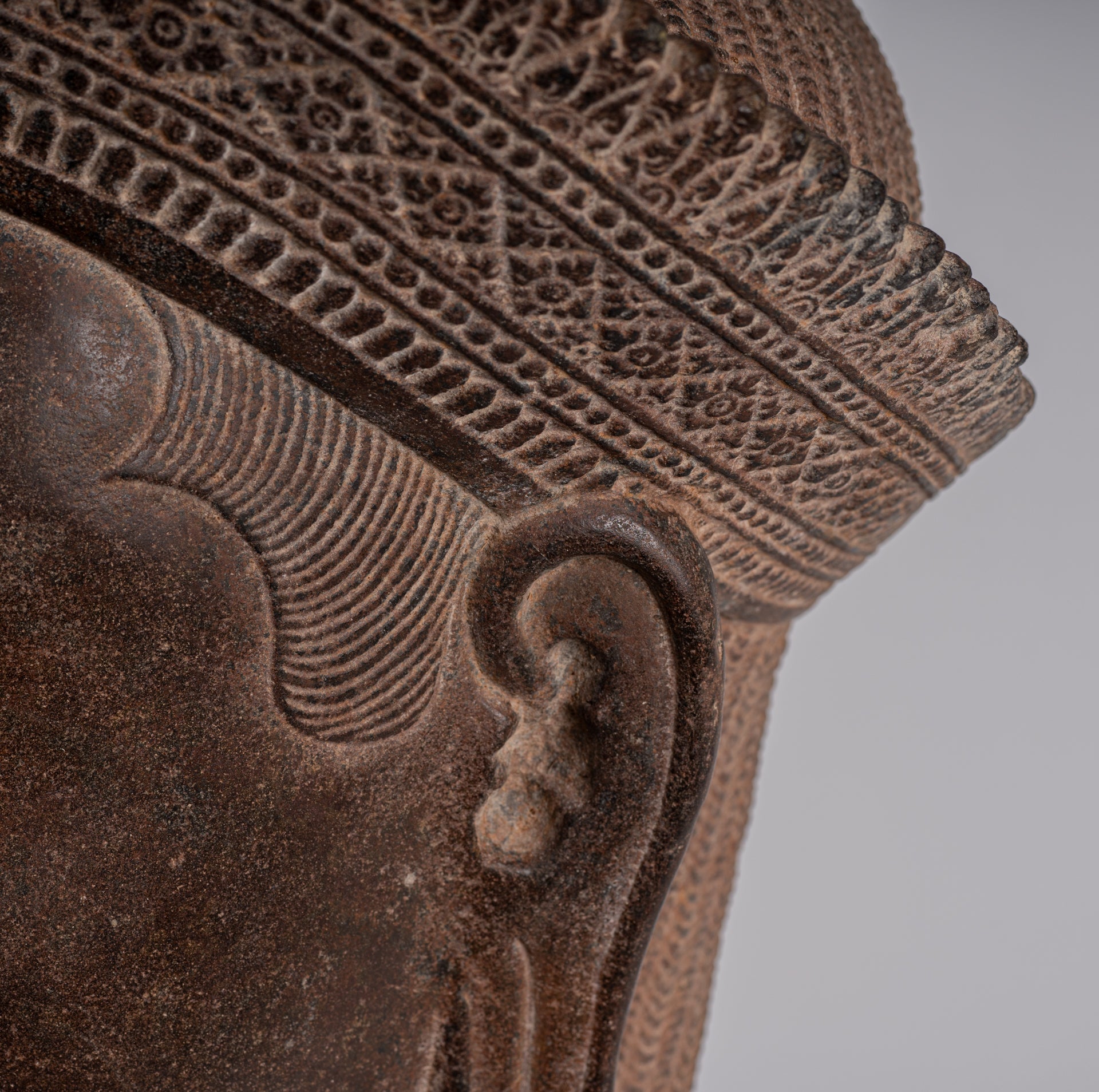 Estatua de Shiva - Estatua de cabeza de Stone Shiva de Khmer Stone de Khmer Stone - El destructor - 54cm/22 "