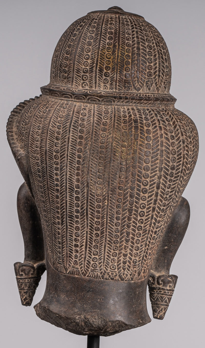 Statue Ardhanarishvara - Antique Baphuon Style Khmer Sandstone in piedi Shiva Parvati Statue - 57cm/23 "