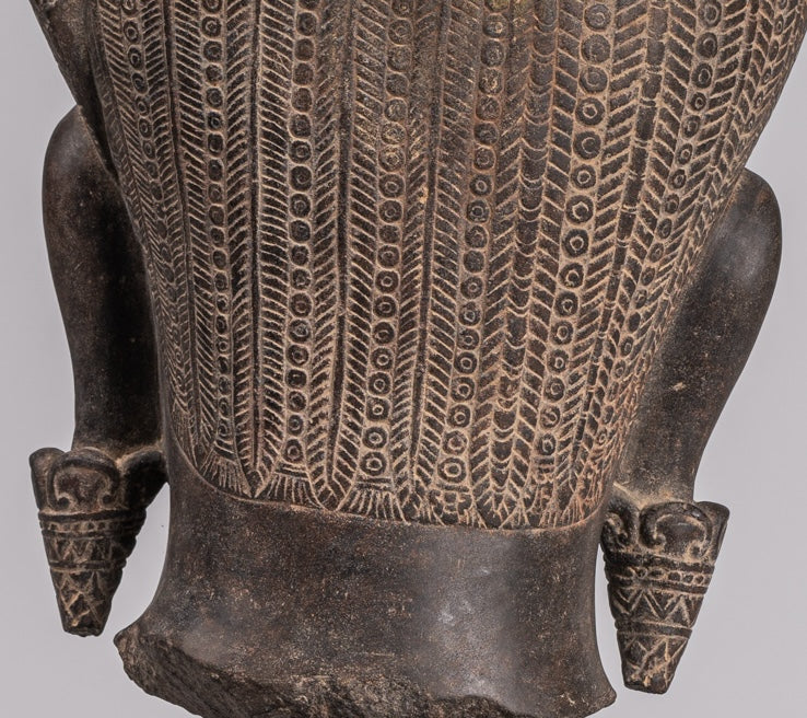 Statue Ardhanarishvara - Antique Baphuon Style Khmer Sandstone in piedi Shiva Parvati Statue - 57cm/23 "