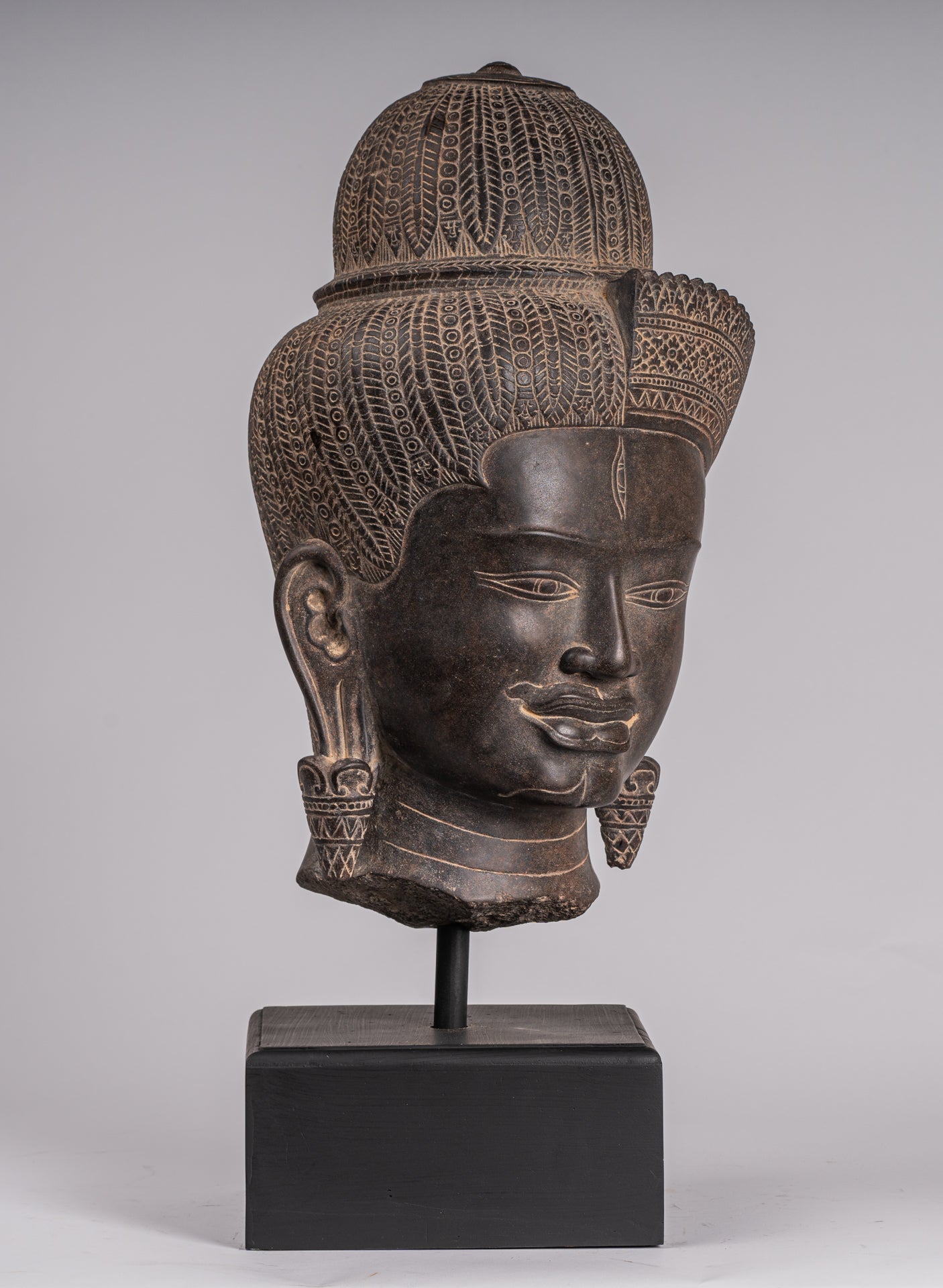 Statue Ardhanarishvara - Antique Baphuon Style Khmer Sandstone in piedi Shiva Parvati Statue - 57cm/23 "