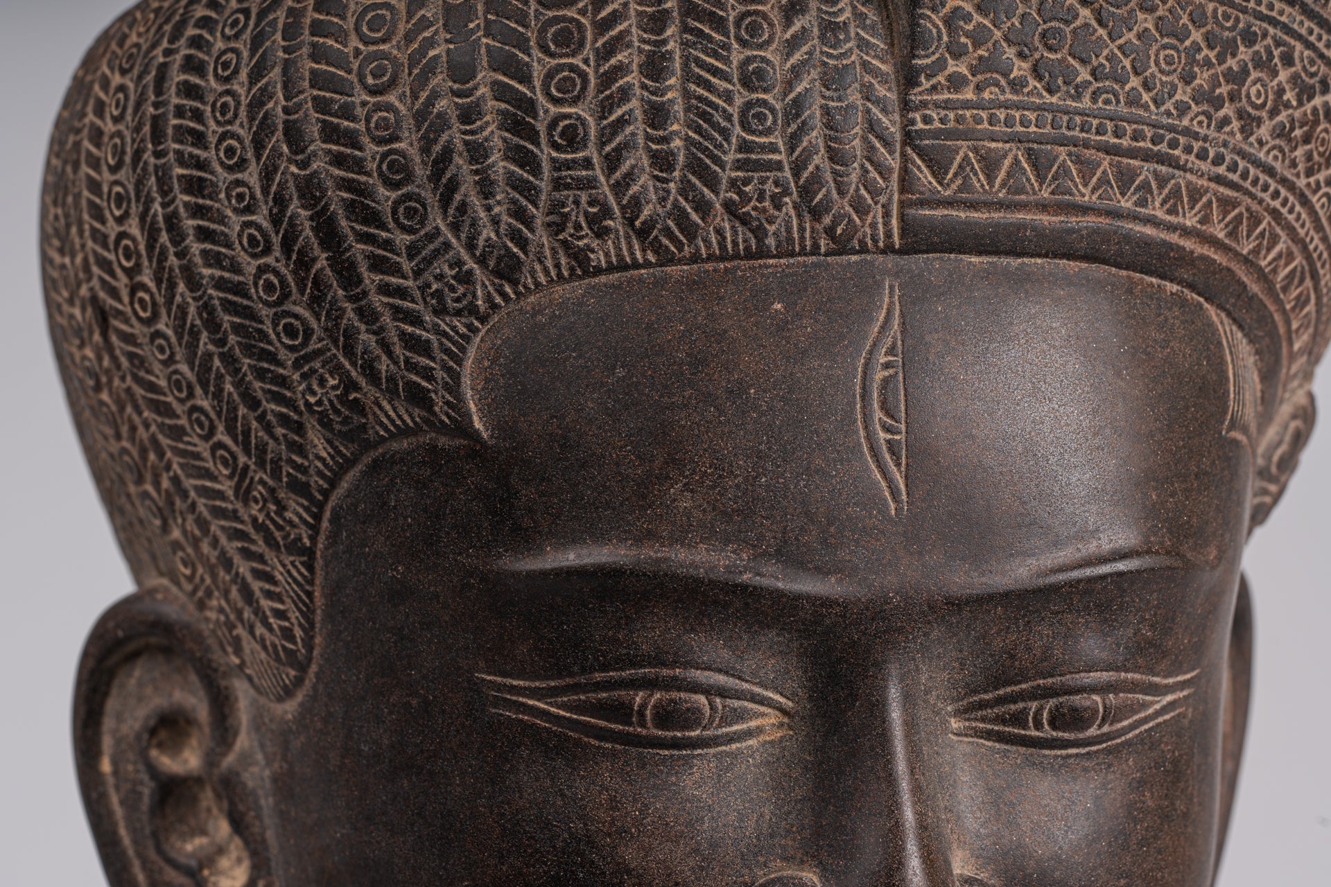 Statue Ardhanarishvara - Antique Baphuon Style Khmer Sandstone in piedi Shiva Parvati Statue - 57cm/23 "