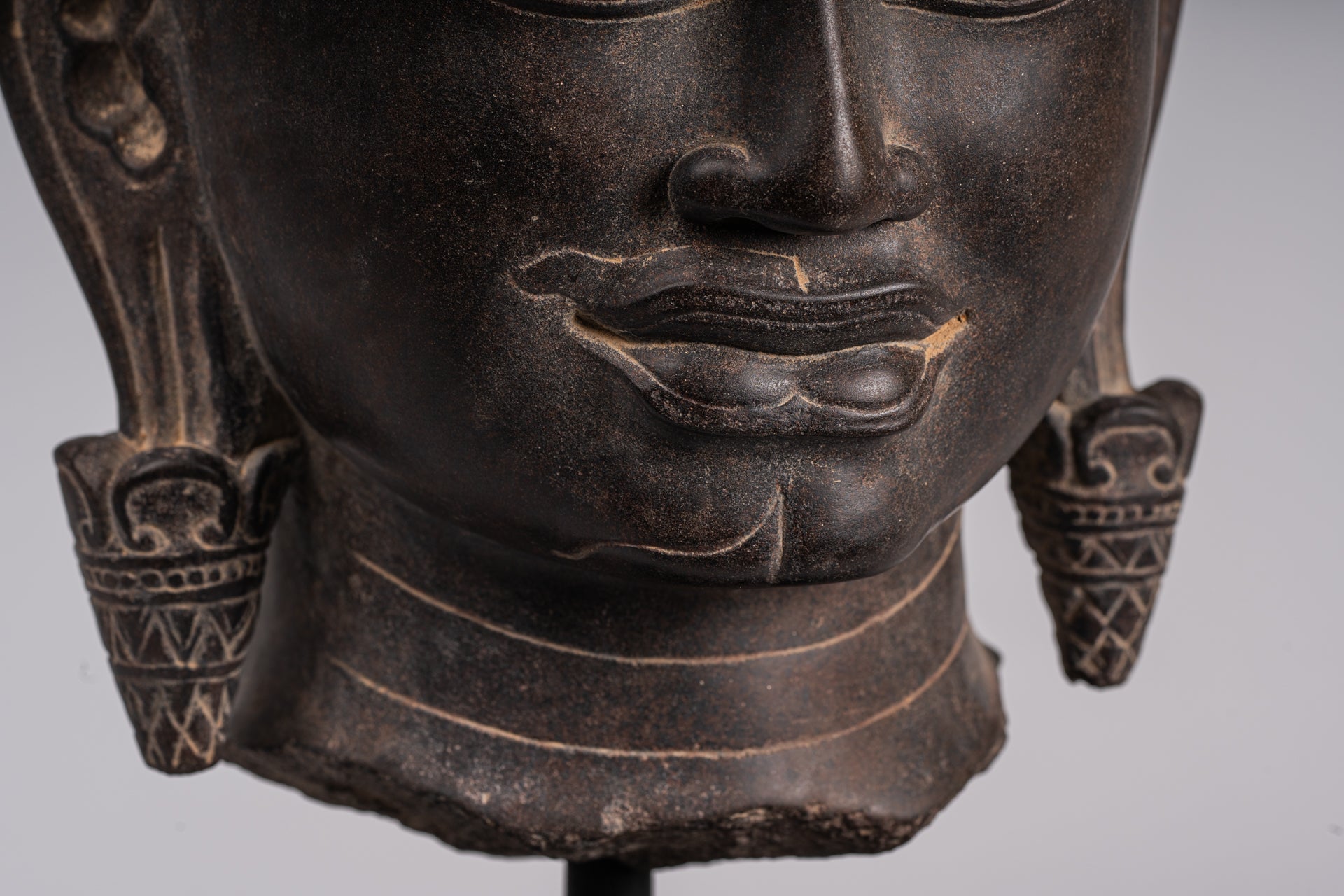 Statue Ardhanarishvara - Antique Baphuon Style Khmer Sandstone in piedi Shiva Parvati Statue - 57cm/23 "