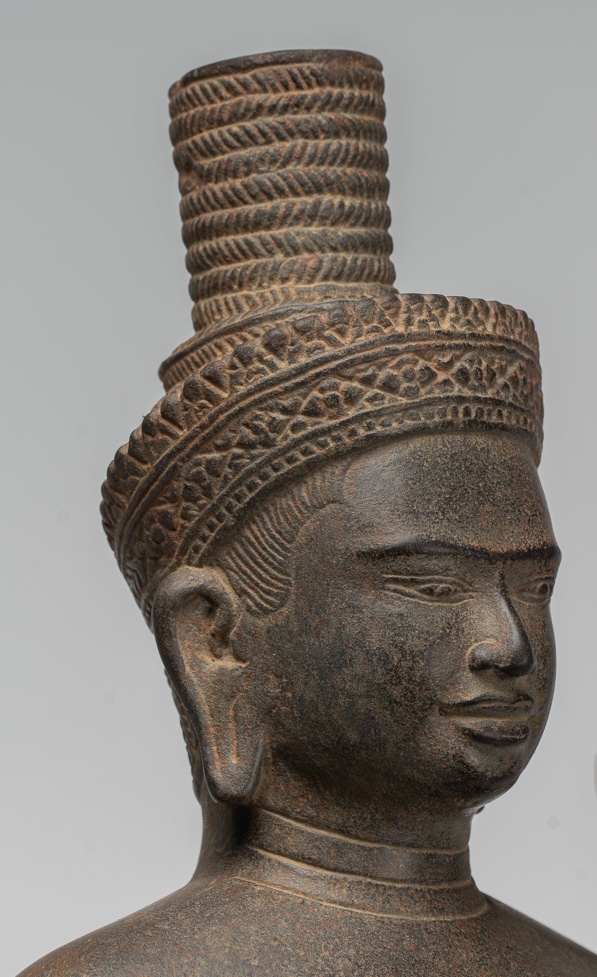 Vishnu - Antique Khmer Style Stone Koh Ker Standing Vishnu Statue - 52cm/21"