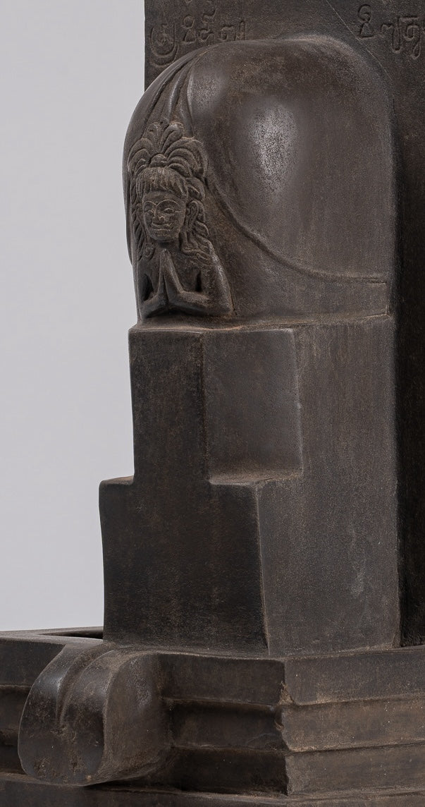 Stone Linga - Antique Khmer Style Sandstone Shiva Linga / Lingnum & Yoni - 54cm/22"