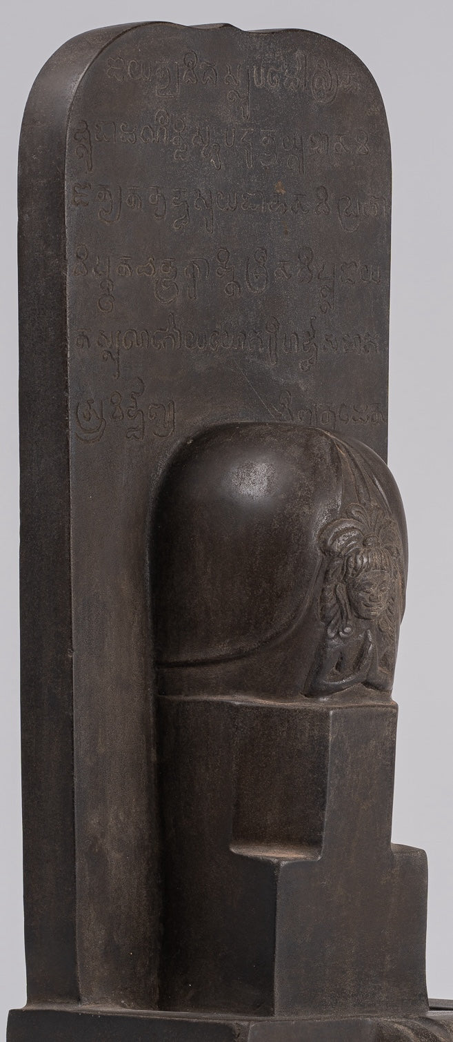 Stone Linga - Antique Khmer Style Sandstone Shiva Linga / Lingnum & Yoni - 54cm/22"