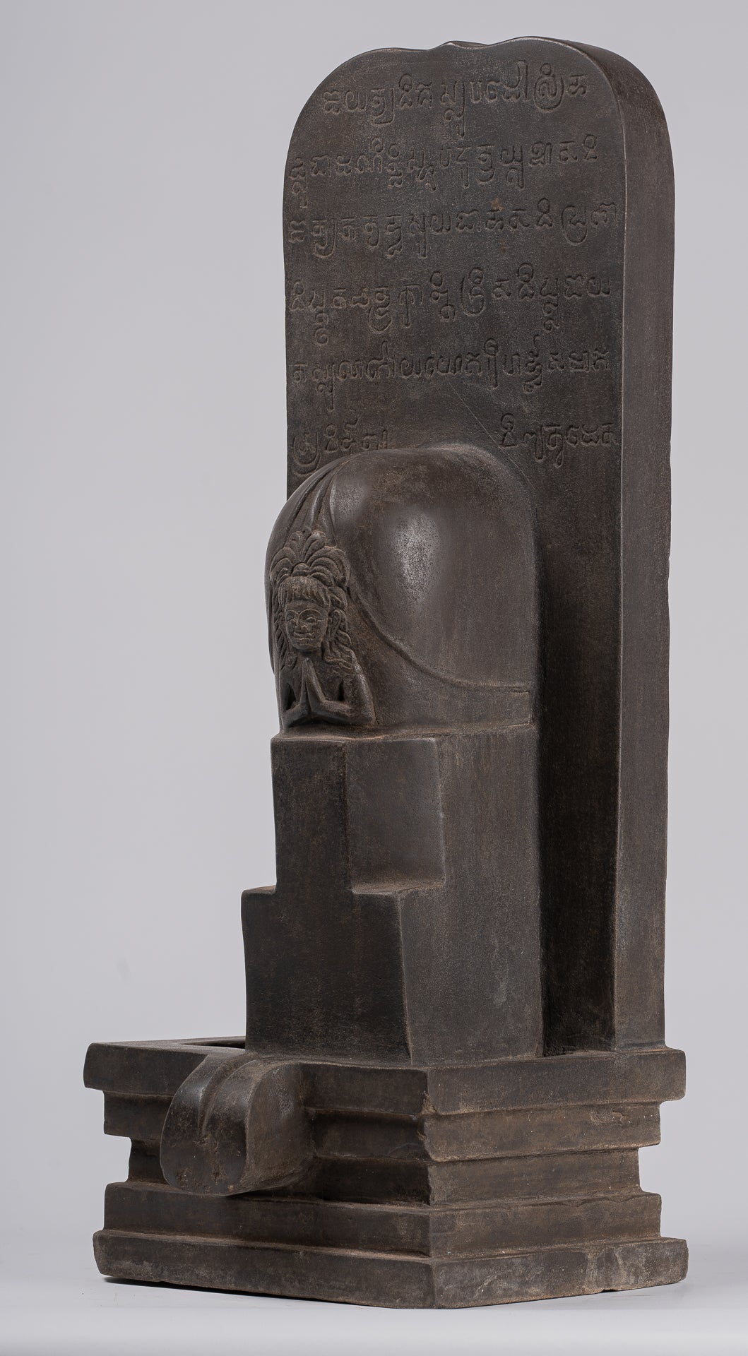 Stone Linga - Antique Khmer Style Sandstone Shiva Linga / Lingnum & Yoni - 54cm/22"