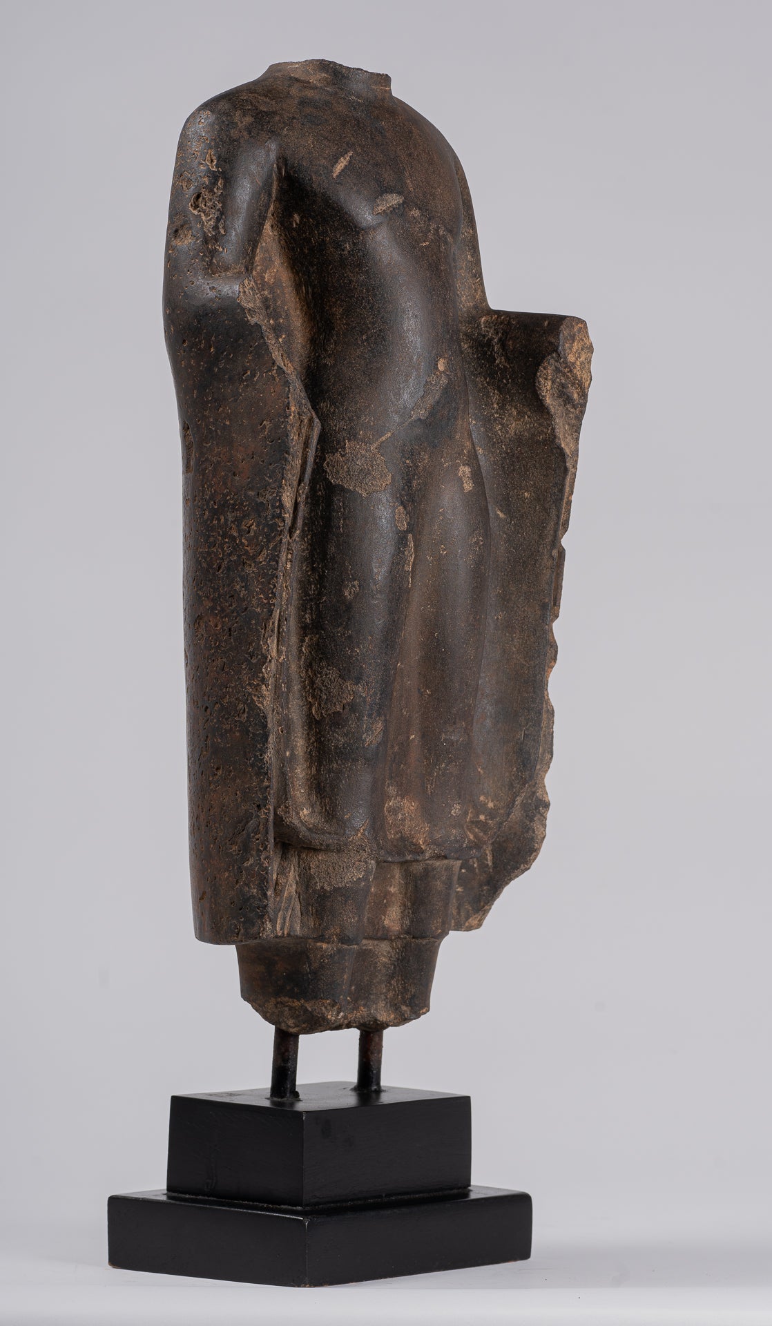 Buddha Statue - Antique Thai Style Standing Stone Dvaravati Buddha (probably) Statue - 58cm/23" Tall