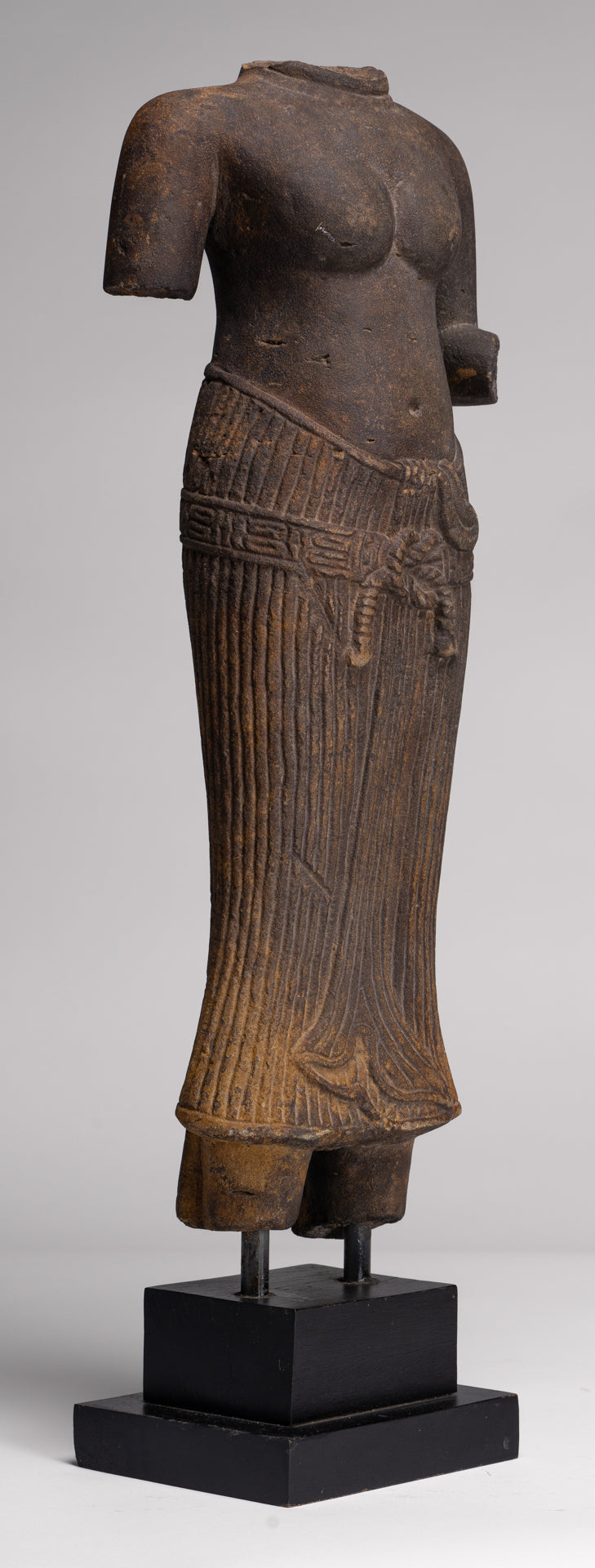 Lakshmi Statue - Antique Baphuon Style Stone Lakshmi / Devi Consort of Vishnu Torso - 57cm/23"