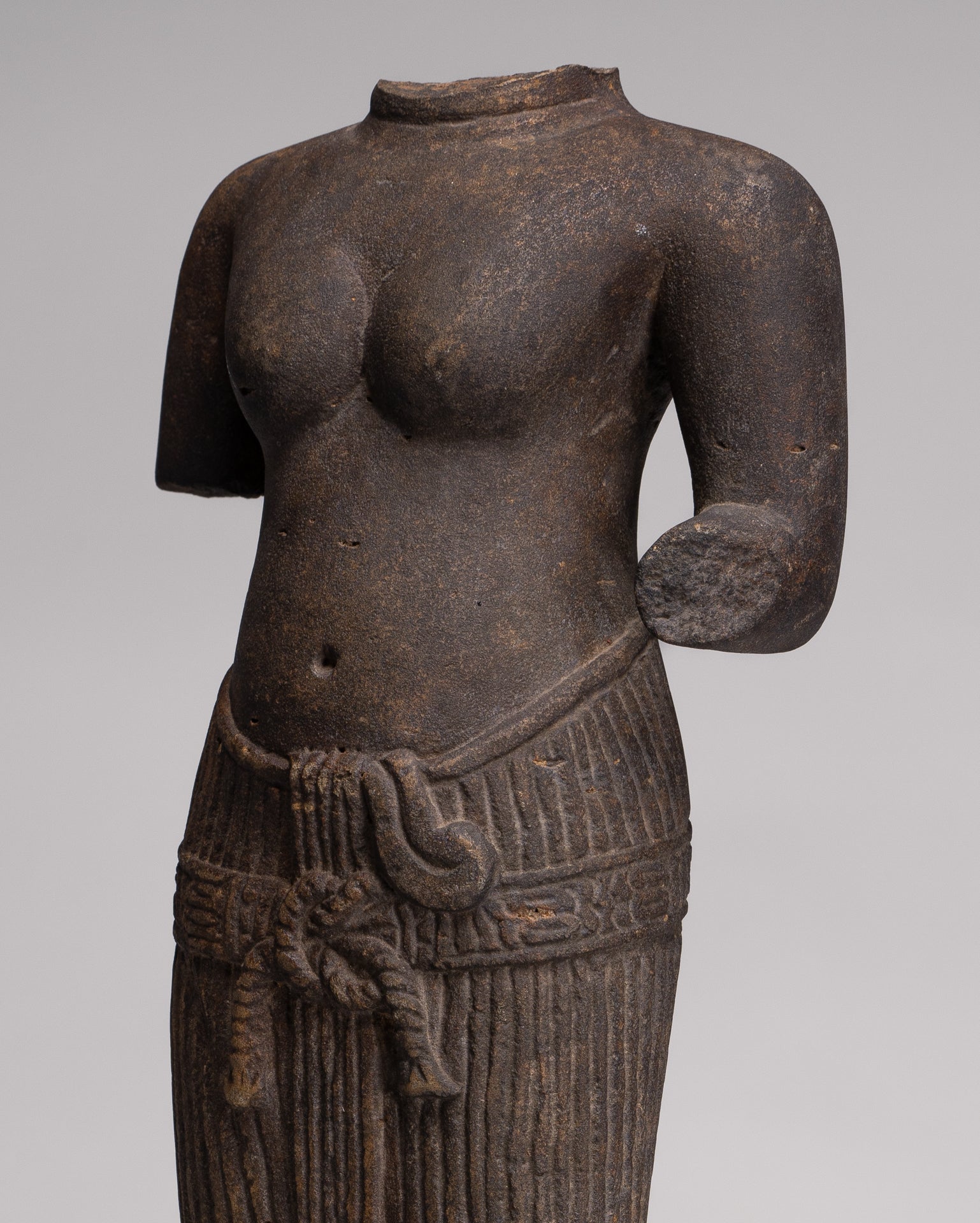 Lakshmi Statue - Antique Baphuon Style Stone Lakshmi / Devi Consort of Vishnu Torso - 57cm/23"