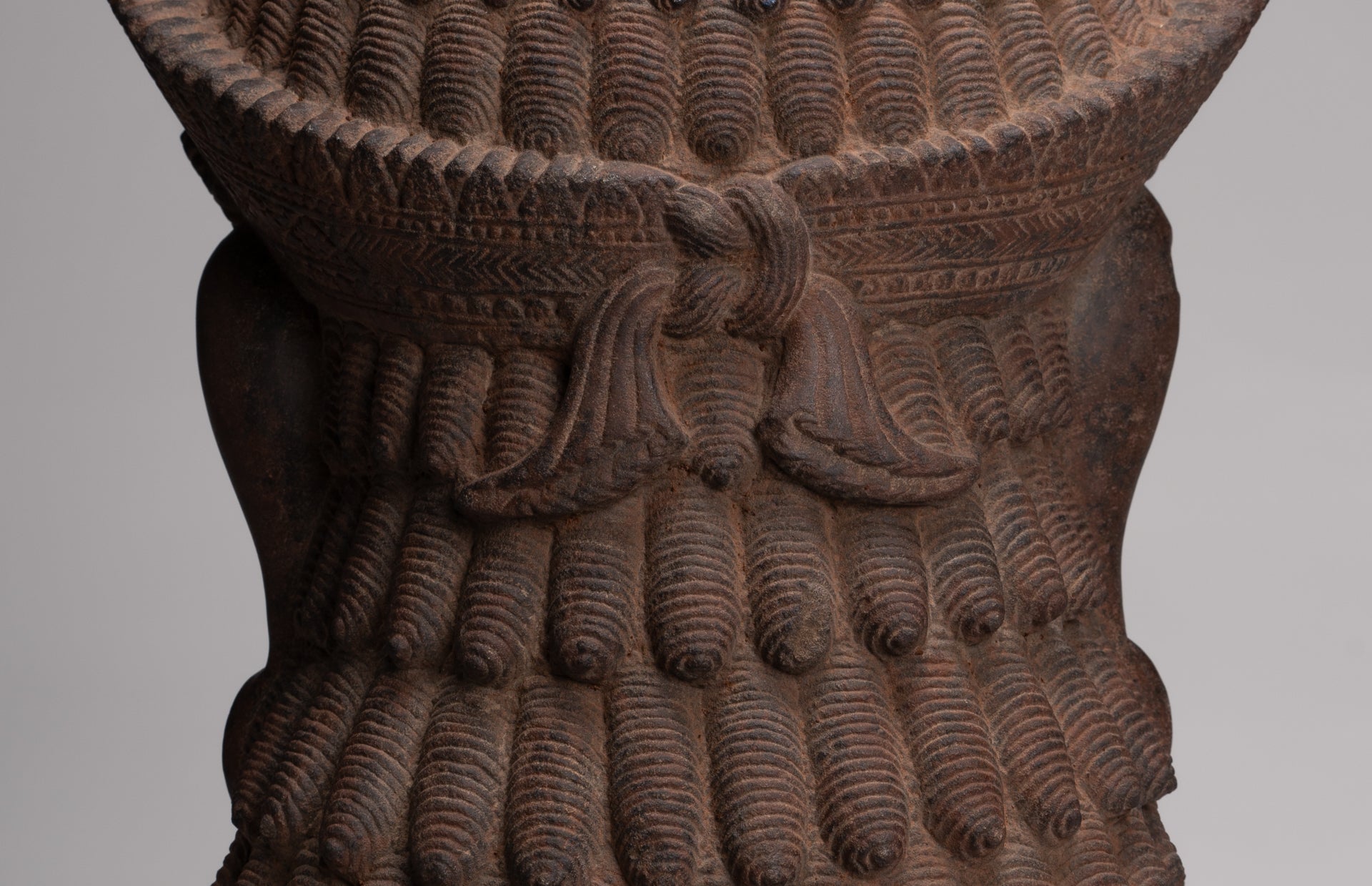 Guardian Statue - Antique Khmer Stone Banteay Srei Style Yaksha Temple Guardian - 55cm / 22"