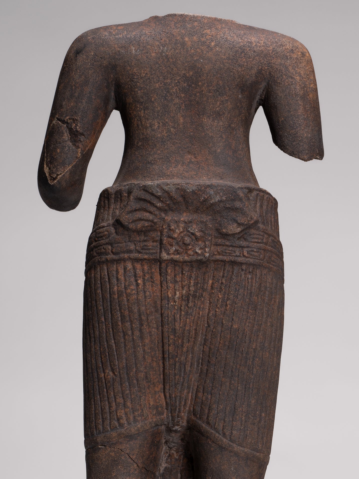 Male Statue - Antique Stone Angkor Wat Style Male Deity Torso - 53cm / 21"