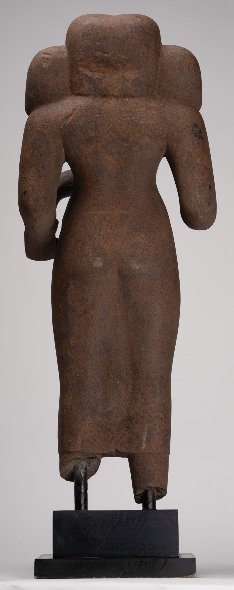 Ganesha Statue - Antique Vietnamese Style Stone Cham Mounted Ganesha Torso Statue - 70cm/28"