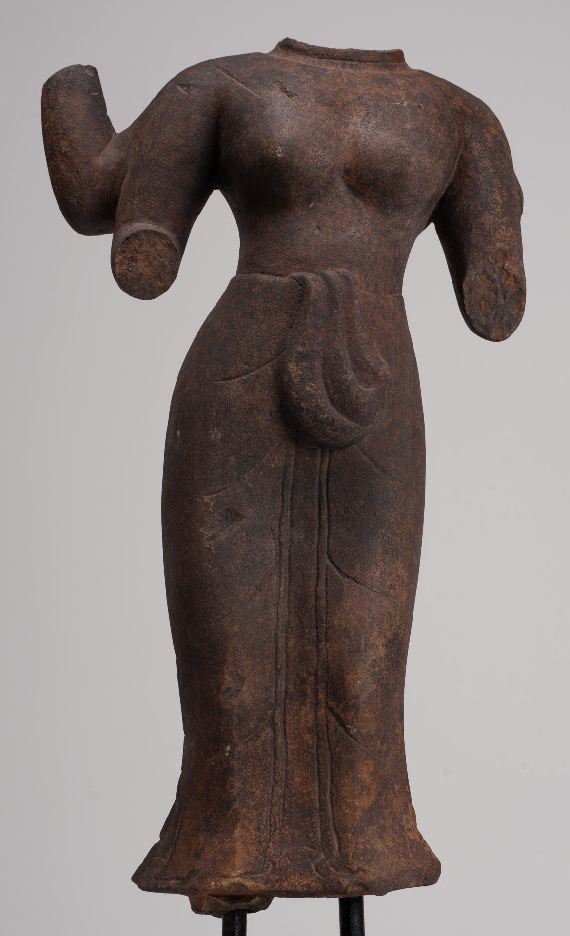 Durga Statue - Antique Khmer Style Phnom Da Durga Mahishasuramardini Statue - 52cm/21"