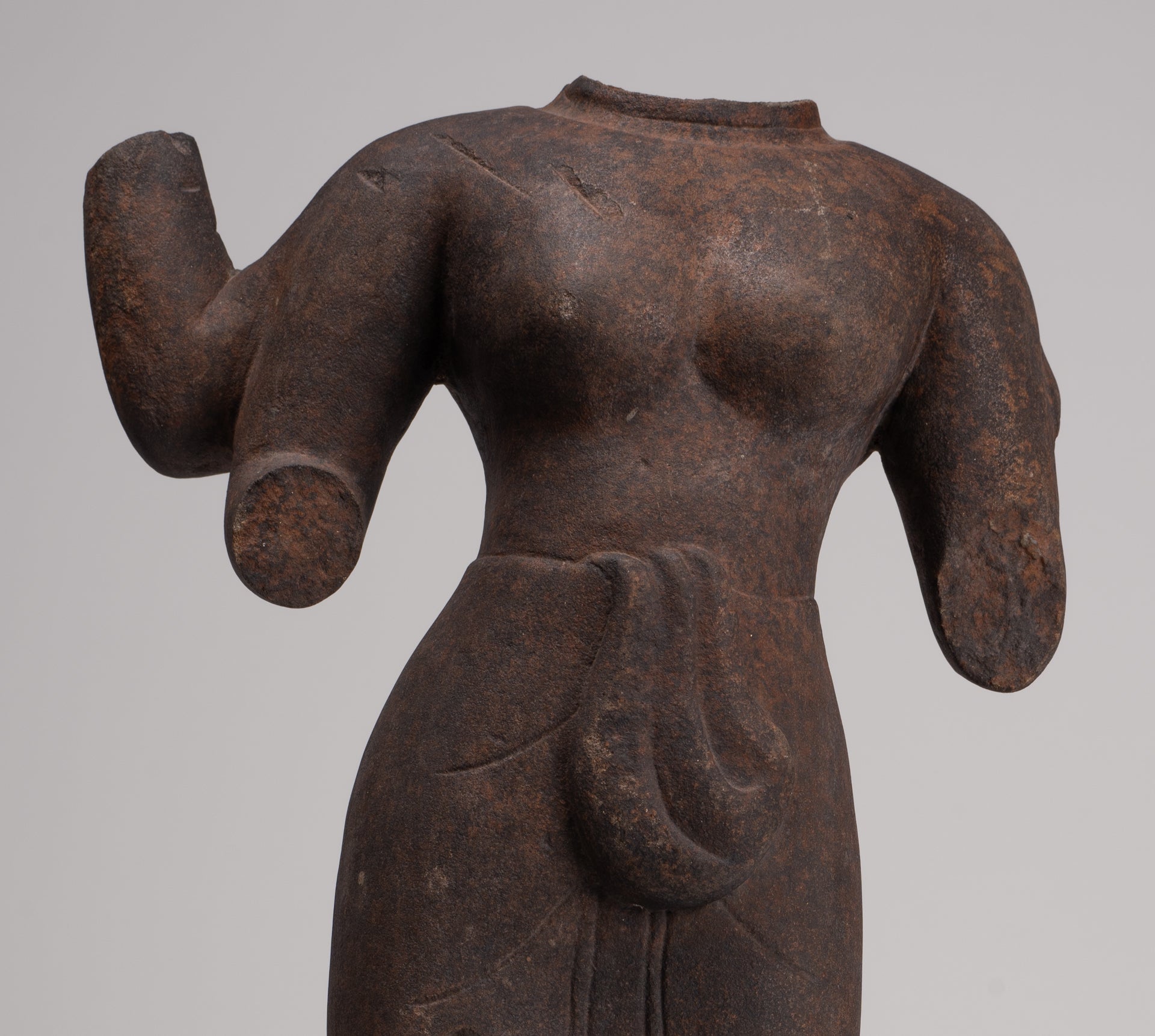 Durga Statue - Antique Khmer Style Phnom Da Durga Mahishasuramardini Statue - 52cm/21"