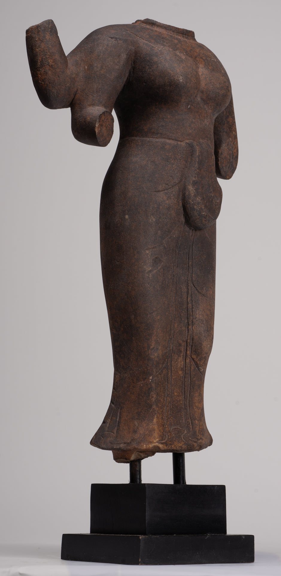 Durga Statue - Antique Khmer Style Phnom Da Durga Mahishasuramardini Statue - 52cm/21"