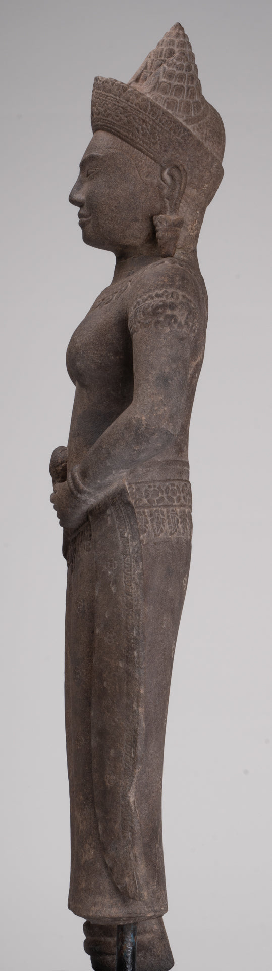 Apsara Statue - Antique Khmer Style Stone Angkor Wat Apsara or Angel Statue - 74cm/30"